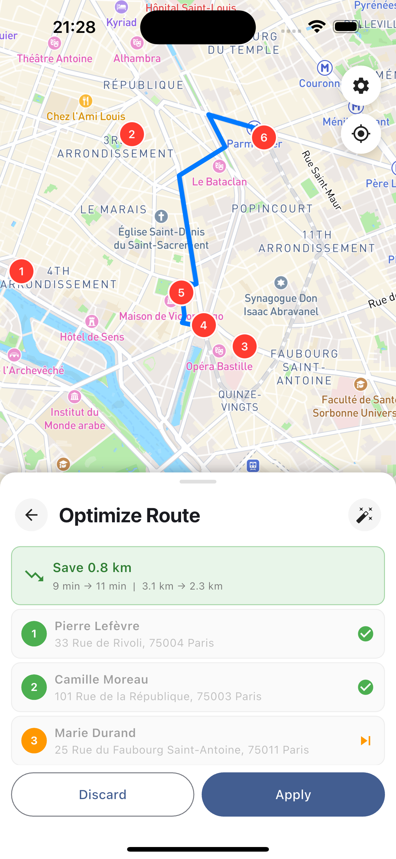 Optimize route